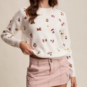 COMING SOON FULL BLOOM FLORAL SWEATER